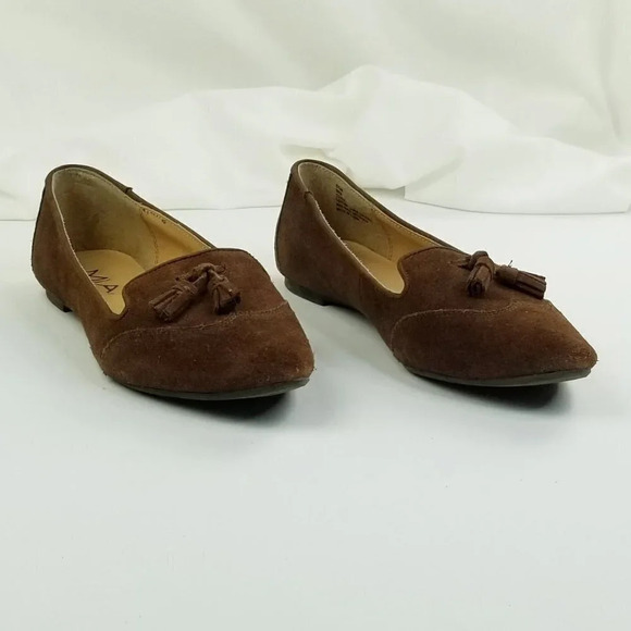 Mia 8.5M Bria Women's Chocolate Brown Tassel Accent Pointed Toe Slip On Loafers - Picture 8 of 12